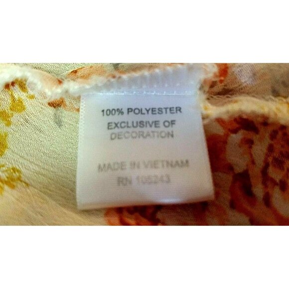 Happening in the Present Y2K Floral Top Open Crochet Back 3/4 Sleeve Size XS - Picture 7 of 8